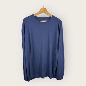 Coolibar Mens size XXL Long Sleeve Sun Protection T-Shirt UPF 50 Crew Neck Blue